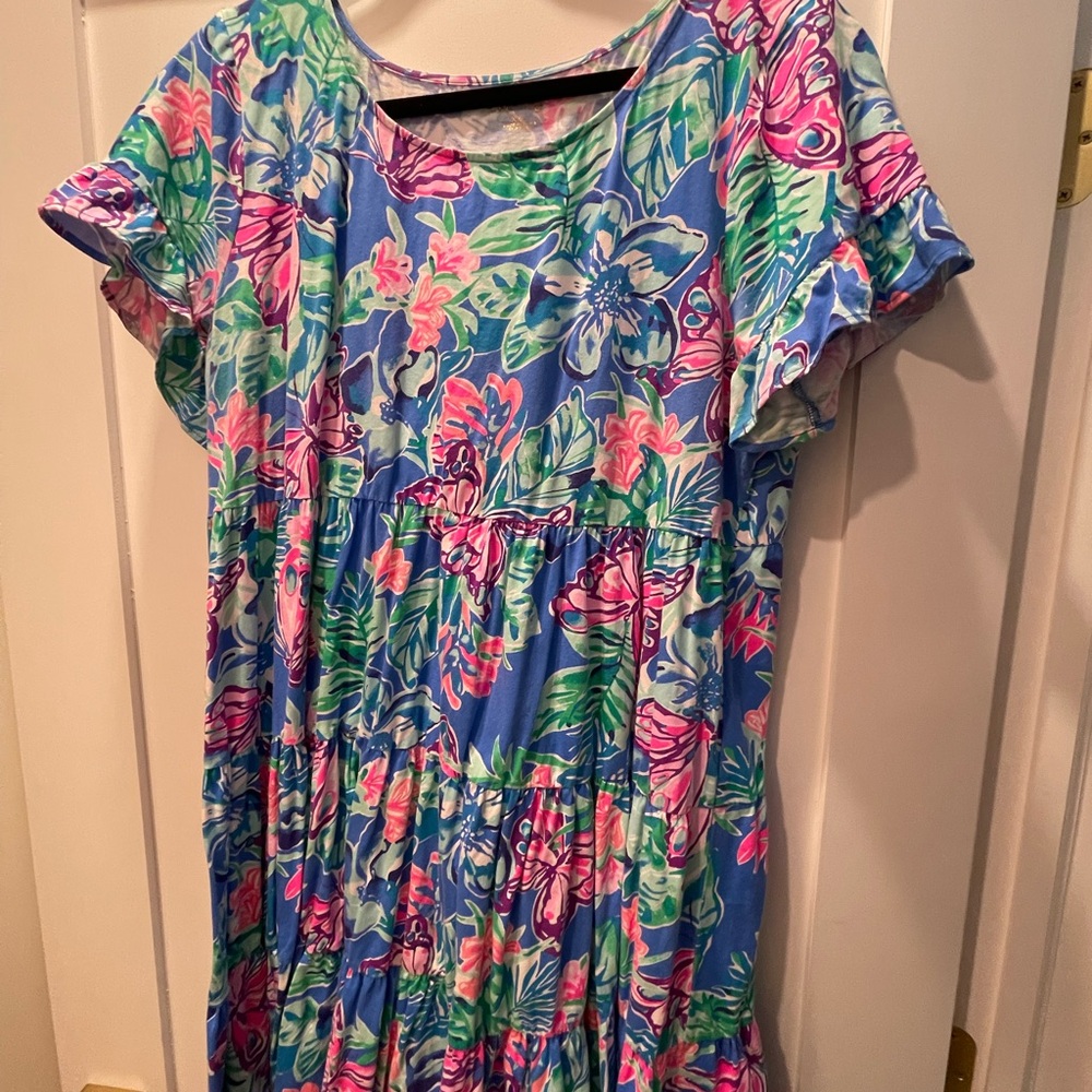 Floral Blue and Pink Dress
